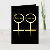 Lesbian愛好家のカスタマイズ 箔グリーティングカード (正面)