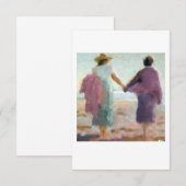 Lesbian Anniversary Card Two Women On The Beach サンキューカード (正面/裏面)