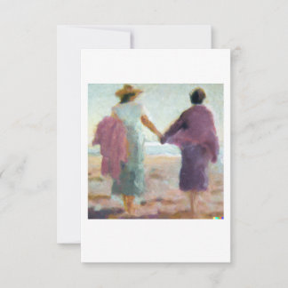 Lesbian Anniversary Card Two Women On The Beach サンキューカード