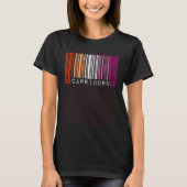 Lesbian Capricorn Barcode Gay Pride Flag Zodiac Si Tシャツ (正面)