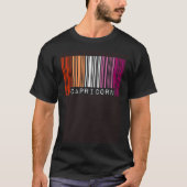 Lesbian Capricorn Barcode Gay Pride Flag Zodiac Si Tシャツ (正面)