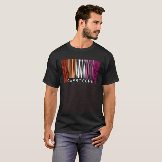 Lesbian Capricorn Barcode Gay Pride Flag Zodiac Si Tシャツ (正面フル)