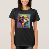 Lesbian Cat  LGBT Retro Tシャツ (正面)