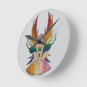 Lesbian Faerie  ラウンド壁時計 (傾斜)