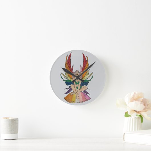 Lesbian Faerie ラウンド壁時計 (ホーム)