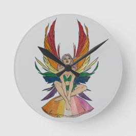 Lesbian Faerie ラウンド壁時計