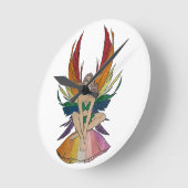 Lesbian Faerie  ラウンド壁時計 (傾斜)