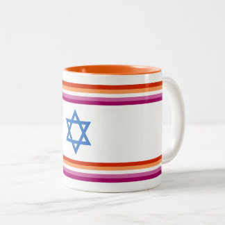 Lesbian Israel Pride Flag ツートーンマグカップ