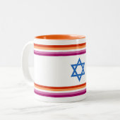 Lesbian Israel Pride Flag ツートーンマグカップ (正面左)