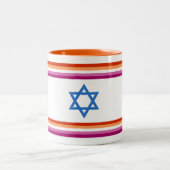 Lesbian Israel Pride Flag ツートーンマグカップ (中央)