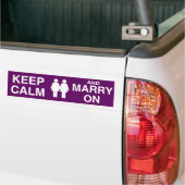 LESBIAN KEEP CALM AND MARRY ON -.png バンパーステッカー (トラック上)