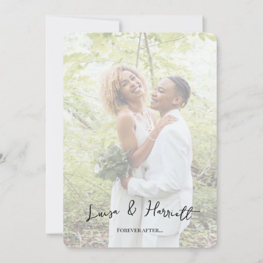 Lesbian Photo Wedding 招待状 (裏面)