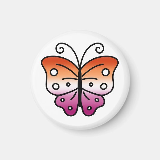 Lesbian Pride Butterfly Magnet マグネット (正面)