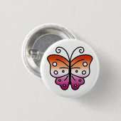 Lesbian Pride Butterfly Pin Badge 缶バッジ (正面&裏面)