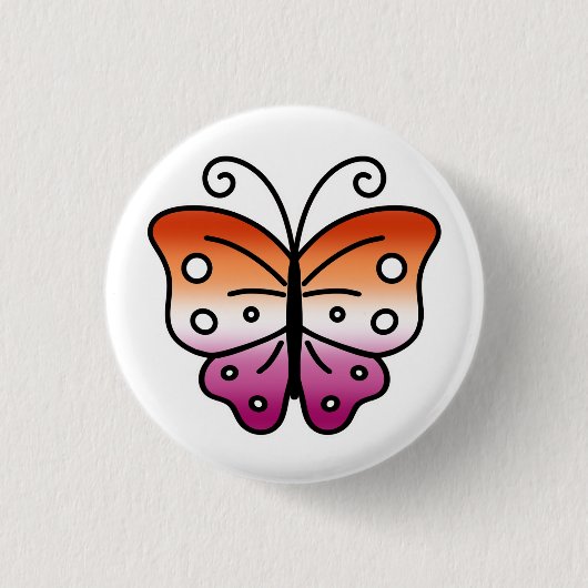 Lesbian Pride Butterfly Pin Badge 缶バッジ (正面)