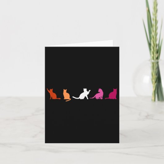 Lesbian Pride Cats, Cute Wlw Lgbtq, Subtle Lgbt Fe カード (正面)