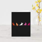 Lesbian Pride Cats, Cute Wlw Lgbtq, Subtle Lgbt Fe カード (黄色い花)