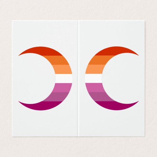 Lesbian Pride Crescent Moons Greeting Card 名刺 (外部フラット)