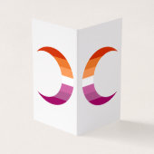 Lesbian Pride Crescent Moons Greeting Card 名刺 (外部)