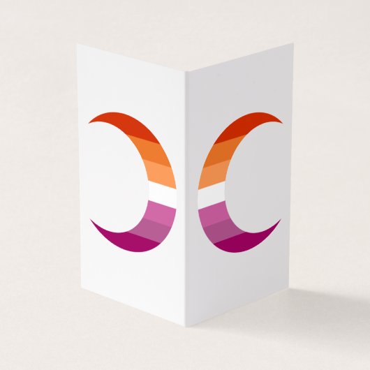 Lesbian Pride Crescent Moons Greeting Card 名刺 (外部)