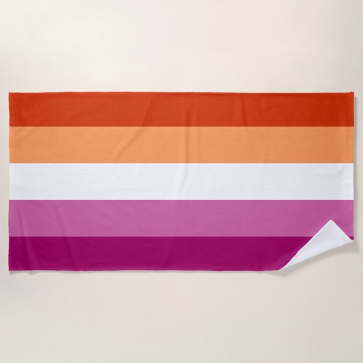 Lesbian Pride flag Beach Towel ビーチタオル (正面)