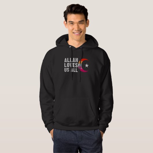 Lesbian Pride Flag Hilal crescent moon Islam パーカ (正面フル)