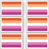 Lesbian Pride Flag Sticker Pack シール (正面)
