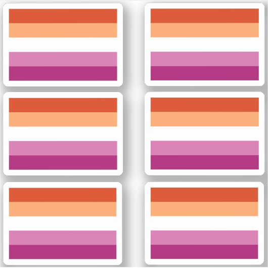 Lesbian Pride Flag Sticker Pack シール (正面)
