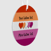 Lesbian pride flag with text ornament オーナメント (正面)