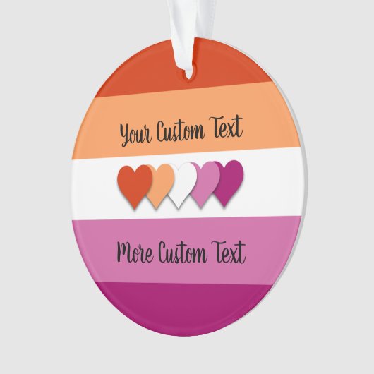 Lesbian pride flag with text ornament オーナメント (正面)