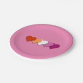 Lesbian pride hearts paper plates ペーパープレート (アングル)