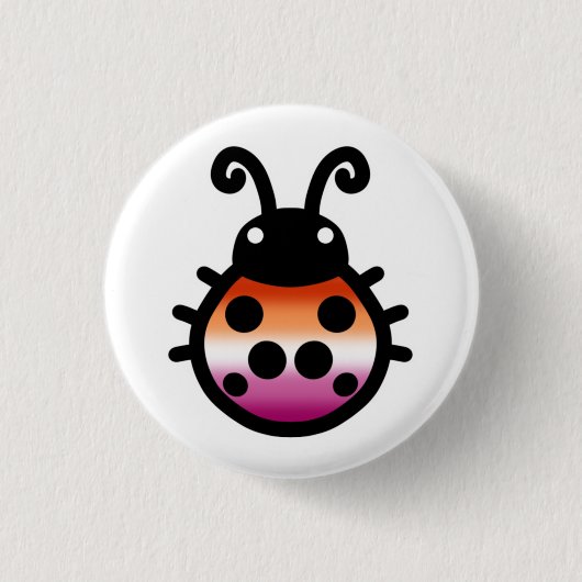 Lesbian Pride Ladybug Pin Badge 缶バッジ (正面)