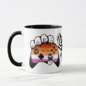 Lesbian Pride Level Up Tiger Paw Controller Mug マグカップ (左)