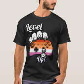 Lesbian Pride Level Up Tiger Paw Controller Shirt Tシャツ (正面)