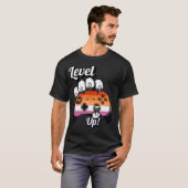 Lesbian Pride Level Up Tiger Paw Controller Shirt Tシャツ (正面フル)