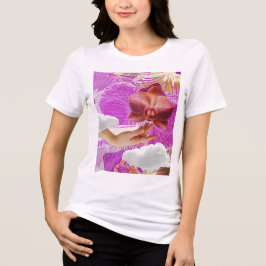 Lesbian Pride Pink Orchid Aesthetic Sapphic WLW トライブレンドＴシャツ