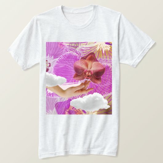 Lesbian Pride Pink Orchid Aesthetic Sapphic WLW Tシャツ (デザイン正面)