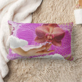 Lesbian Pride Pink Orchid Sexy Subtle Sapphic WLW ランバークッション (ブランケット)