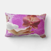 Lesbian Pride Pink Orchid Sexy Subtle Sapphic WLW ランバークッション (裏面)