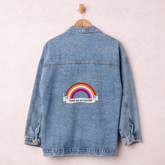 Lesbian pride pride rainbow  デニムジャケット (ハンガー)