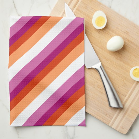 Lesbian Stripes | Lesbian Pride  キッチンタオル (四つ折り)