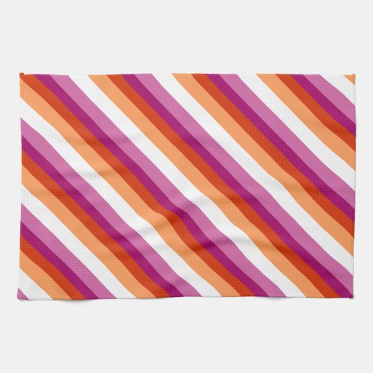 Lesbian Stripes | Lesbian Pride  キッチンタオル (横)