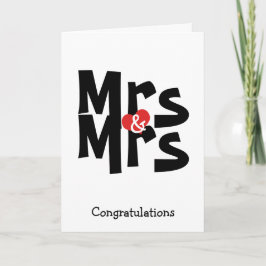 Lesbian Wedding Bold Congratulations夫人および夫人 カード