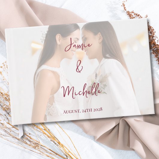 Lesbian Wedding Photo Pride Flag Gradient ゲストブック