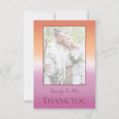 Lesbian Wedding Photo Pride Flag Gradient サンキューカード (正面)