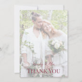 Lesbian Wedding Photo Pride Flag Gradient サンキューカード (正面)