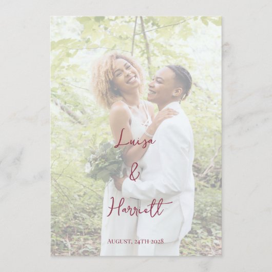 Lesbian Wedding Photo Pride Flag Gradient メニュー (正面)