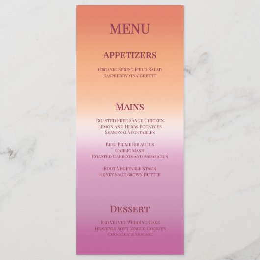 Lesbian Wedding Photo Pride Flag Gradient メニュー (裏面)