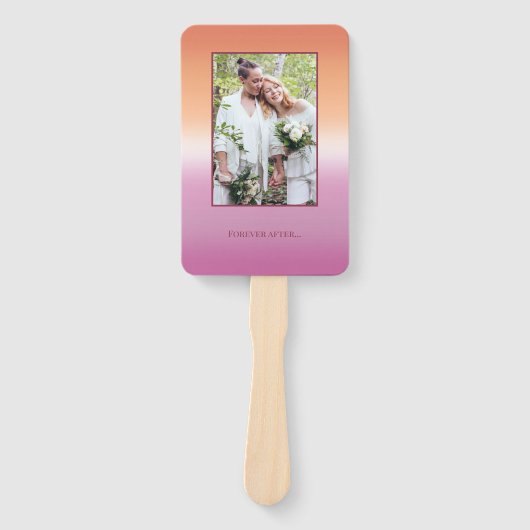 Lesbian Wedding Photo Pride Flag Gradient Program ハンドファン (正面)