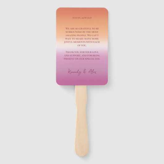 Lesbian Wedding Photo Pride Flag Gradient Program ハンドファン (裏面)